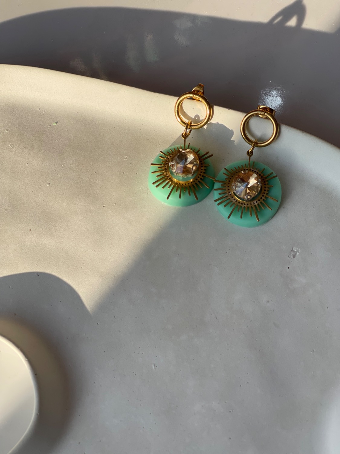 گوشواره خمیری سبز ملیح