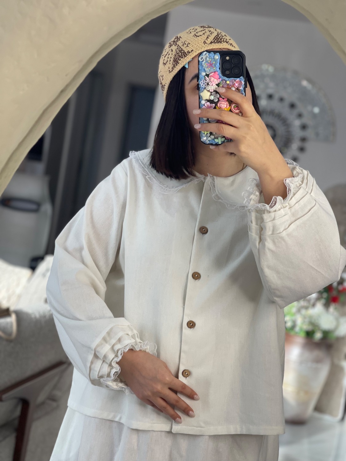 شومیز سفید لینن